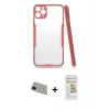 MARSİLYAN™- iPhone 11 Pro Max Kılıf Atlas Asil Serisi - Siyah Mat Seramik Nano Ekran Koruyucu + Rainbow Kamera Lens Koruma Cam - YL
