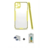 MARSİLYAN™- iPhone 11 Pro Max Kılıf Atlas Asil Serisi - Siyah Polymer Nano Ekran Koruyucu + Pers Alüminyum Kamera Lens - LT