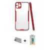 MARSİLYAN™- iPhone 11 Pro Max Kılıf Atlas Asil Serisi - Siyah Polymer Nano Ekran Koruyucu + Rainbow Kamera Lens Koruma Cam - GD