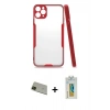 MARSİLYAN™- iPhone 11 Pro Max Kılıf Atlas Asil Serisi - Siyah Polymer Nano Ekran Koruyucu + Rainbow Kamera Lens Koruma Cam - YL
