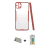 MARSİLYAN™- iPhone 11 Pro Max Kılıf Atlas Asil Serisi - Siyah Polymer Nano Ekran Koruyucu + Rainbow Kamera Lens Koruma Cam - GD