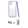 MARSİLYAN™- iPhone 11 Pro Max Kılıf Atlas Asil Serisi - Siyah Polymer Nano Ekran Koruyucu + Rainbow Kamera Lens Koruma Cam - YL