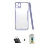MARSİLYAN™- iPhone 11 Pro Max Kılıf Atlas Asil Serisi - Siyah Polymer Nano Ekran Koruyucu + Kamera Lens Koruma Cam - SF