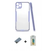 MARSİLYAN™- iPhone 11 Pro Max Kılıf Atlas Asil Serisi - Siyah Polymer Nano Ekran Koruyucu + Shine Kamera Lens Koruma Cam - GD