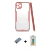 MARSİLYAN™- iPhone 11 Pro Max Kılıf Atlas Asil Serisi - Siyah Polymer Nano Ekran Koruyucu + Shine Kamera Lens Koruma Cam - GI