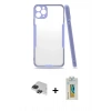MARSİLYAN™- iPhone 11 Pro Max Kılıf Atlas Asil Serisi - Siyah Polymer Nano Ekran Koruyucu + Siyah Pers Alüminyum Kamera Lens