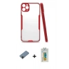 MARSİLYAN™- iPhone 11 Pro Max Kılıf Atlas Asil Serisi - Siyah Polymer Nano Ekran Koruyucu + Shine Kamera Lens Koruma Cam - SH