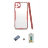 MARSİLYAN™- iPhone 11 Pro Max Kılıf Atlas Asil Serisi - Siyah Polymer Nano Ekran Koruyucu + Shine Kamera Lens Koruma Cam - SH