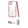 MARSİLYAN™- iPhone 11 Pro Max Kılıf Atlas Asil Serisi - Siyah Polymer Nano Ekran Koruyucu + Rainbow Kamera Lens Koruma Cam - YL