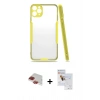 MARSİLYAN™- iPhone 11 Pro Max Kılıf Atlas Asil Serisi - Siyah Seramik Nano Ekran Koruyucu + Pers Alüminyum Kamera Lens - KI