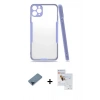 MARSİLYAN™- iPhone 11 Pro Max Kılıf Atlas Asil Serisi - Siyah Seramik Nano Ekran Koruyucu + Metal Kamera Lens Koruma Cam - MI