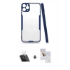 MARSİLYAN™- iPhone 11 Pro Max Kılıf Atlas Asil Serisi - Siyah Seramik Nano Ekran Koruyucu + Kamera Lens Koruma Cam - SF