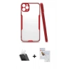 MARSİLYAN™- iPhone 11 Pro Max Kılıf Atlas Asil Serisi - Siyah Seramik Nano Ekran Koruyucu + Kamera Lens Koruma Cam - SF