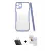 MARSİLYAN™- iPhone 11 Pro Max Kılıf Atlas Asil Serisi - Siyah Seramik Nano Ekran Koruyucu + Kamera Lens Koruma Cam - SF