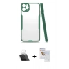 MARSİLYAN™- iPhone 11 Pro Max Kılıf Atlas Asil Serisi - Siyah Seramik Nano Ekran Koruyucu + Kamera Lens Koruma Cam - SF