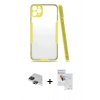 MARSİLYAN™- iPhone 11 Pro Max Kılıf Atlas Asil Serisi - Siyah Seramik Nano Ekran Koruyucu + Pers Alüminyum Kamera Lens - SH