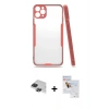 MARSİLYAN™- iPhone 11 Pro Max Kılıf Atlas Asil Serisi - Siyah Seramik Nano Ekran Koruyucu + Pers Alüminyum Kamera Lens - SH