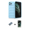 MARSİLYAN™- iPhone 11 Pro Max Kılıf Atlas Koleksiyonu - Şeffaf 360 Full Body Arka Koruyucu + Shine Kamera Lens Koruma Cam - GS