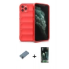 MARSİLYAN™- iPhone 11 Pro Max Kılıf Atlas Koleksiyonu - Şeffaf 360 Full Body Arka Koruyucu + Shine Kamera Lens Koruma Cam - SABE