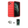 MARSİLYAN™- iPhone 11 Pro Max Kılıf Atlas Koleksiyonu - Şeffaf 360 Full Body Arka Koruyucu + Pers Alüminyum Kamera Lens - YL