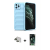 MARSİLYAN™- iPhone 11 Pro Max Kılıf Atlas Koleksiyonu - Şeffaf 360 Full Body Arka Koruyucu + Pers Alüminyum Kamera Lens - YL
