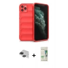 MARSİLYAN™- iPhone 11 Pro Max Kılıf Atlas Koleksiyonu - Siyah 20D Premium Cam Ekran Koruyucu + Pers Alüminyum Kamera Lens - SH