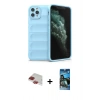 MARSİLYAN™- iPhone 11 Pro Max Kılıf Atlas Koleksiyonu - Siyah 34D Izgaralı Cam + Pers Alüminyum Kamera Lens - KI