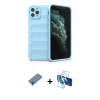 MARSİLYAN™- iPhone 11 Pro Max Kılıf Atlas Koleksiyonu - Siyah 3D Antistatik Seramik Nano Ekran Koruyucu + Shine Kamera Lens Koruma Cam - GI