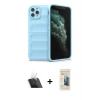 MARSİLYAN™- iPhone 11 Pro Max Kılıf Atlas Koleksiyonu - Siyah 6D Mat Seramik Hayalet Nano Ekran Koruyucu + Kamera Lens Koruma Cam - SF