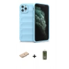 MARSİLYAN™- iPhone 11 Pro Max Kılıf Atlas Koleksiyonu - Siyah Joko Magic 5D Hayalet Cam + Renkli Kamera Lens Koruma Cam - MI