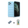 MARSİLYAN™- iPhone 11 Pro Max Kılıf Atlas Koleksiyonu - Siyah Polymer Nano Ekran Koruyucu + Shine Kamera Lens Koruma Cam - MI