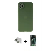 MARSİLYAN™- iPhone 11 Pro Max Kılıf Atlas Minimal Prime - Şeffaf 360 Full Body Arka Koruyucu + Pers Alüminyum Kamera Lens - YL