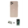 MARSİLYAN™- iPhone 11 Pro Max Kılıf Atlas Minimal Prime - Şeffaf 360 Full Body Arka Koruyucu + Rainbow Kamera Lens Koruma Cam - YL
