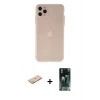 MARSİLYAN™- iPhone 11 Pro Max Kılıf Atlas Minimal Prime - Şeffaf 360 Full Body Arka Koruyucu + Renkli Kamera Lens Koruma Cam - YL