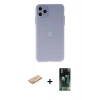 MARSİLYAN™- iPhone 11 Pro Max Kılıf Atlas Minimal Prime - Şeffaf 360 Full Body Arka Koruyucu + Renkli Kamera Lens Koruma Cam - TU