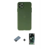 MARSİLYAN™- iPhone 11 Pro Max Kılıf Atlas Minimal Prime - Şeffaf 360 Full Body Arka Koruyucu + Shine Kamera Lens Koruma Cam - GD