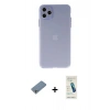 MARSİLYAN™- iPhone 11 Pro Max Kılıf Atlas Minimal Prime - Şeffaf Pasifik Cam Ekran Koruyucu + Shine Kamera Lens Koruma Cam - GS