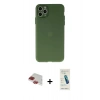 MARSİLYAN™- iPhone 11 Pro Max Kılıf Atlas Minimal Prime - Şeffaf Pasifik Cam Ekran Koruyucu + Pers Alüminyum Kamera Lens - KI