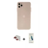 MARSİLYAN™- iPhone 11 Pro Max Kılıf Atlas Minimal Prime - Şeffaf Pasifik Cam Ekran Koruyucu + Pers Alüminyum Kamera Lens - KI