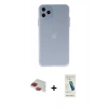 MARSİLYAN™- iPhone 11 Pro Max Kılıf Atlas Minimal Prime - Şeffaf Pasifik Cam Ekran Koruyucu + Pers Alüminyum Kamera Lens - KI