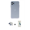 MARSİLYAN™- iPhone 11 Pro Max Kılıf Atlas Minimal Prime - Şeffaf Pasifik Cam Ekran Koruyucu + Pers Alüminyum Kamera Lens - LT