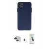 MARSİLYAN™- iPhone 11 Pro Max Kılıf Atlas Minimal Prime - Şeffaf Pasifik Cam Ekran Koruyucu + Pers Alüminyum Kamera Lens - SH