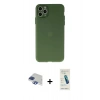 MARSİLYAN™- iPhone 11 Pro Max Kılıf Atlas Minimal Prime - Şeffaf Pasifik Cam Ekran Koruyucu + Pers Alüminyum Kamera Lens - LT