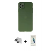 MARSİLYAN™- iPhone 11 Pro Max Kılıf Atlas Minimal Prime - Şeffaf Pasifik Cam Ekran Koruyucu + Pers Alüminyum Kamera Lens - SH