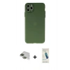 MARSİLYAN™- iPhone 11 Pro Max Kılıf Atlas Minimal Prime - Şeffaf Pasifik Cam Ekran Koruyucu + Pers Alüminyum Kamera Lens - YL