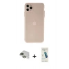 MARSİLYAN™- iPhone 11 Pro Max Kılıf Atlas Minimal Prime - Şeffaf Pasifik Cam Ekran Koruyucu + Pers Alüminyum Kamera Lens - YL