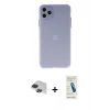 MARSİLYAN™- iPhone 11 Pro Max Kılıf Atlas Minimal Prime - Şeffaf Pasifik Cam Ekran Koruyucu + Pers Alüminyum Kamera Lens - SH