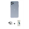 MARSİLYAN™- iPhone 11 Pro Max Kılıf Atlas Minimal Prime - Şeffaf Pasifik Cam Ekran Koruyucu + Pers Alüminyum Kamera Lens - SH