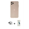MARSİLYAN™- iPhone 11 Pro Max Kılıf Atlas Minimal Prime - Şeffaf Pasifik Cam Ekran Koruyucu + Pers Alüminyum Kamera Lens - SH