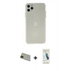 MARSİLYAN™- iPhone 11 Pro Max Kılıf Atlas Minimal Prime - Şeffaf Pasifik Cam Ekran Koruyucu + Rainbow Kamera Lens Koruma Cam - YL